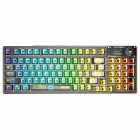 TECLADO AULA F98 95% RGB MEC SW.CRYSTAL EUA BLACK