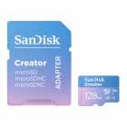 CARTAO MICROSD 128GB SANDISK CREATOR 190MBS/90MB/S SDSQXAA-128G-GN 6MS
