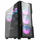 GABINETE AIGO DARKFLASH DK431 GLASS BLK ARGB 4FAN
