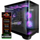 PC Gamer Montado, Ryzen 5 5500 4.20Ghz, RTX5050 Zotac TWIN EDGE 8GB, 16GB RAM DDR4, SSD 1TB NVME, Placa M�e AM4 A520M, Fonte 600W, Water Cooler 120mm