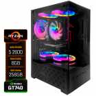 PC Office Montado Ryzen 5 2600, GeForce GT740 2GB DDR5, 8GB RAM DDR3, SSD 256GB NVMe, Aqu�rio Preto