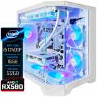 PC Gamer Montado Intel Core i5 12400F, Radeon RX580 16GB, 16GB RAM, SSD NVMe 512GB, Aqu�rio, Branco