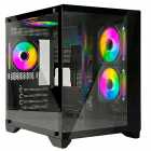 GABINETE SATE K8501 BLACK AQUARIO M-ATX 3FAN RGB