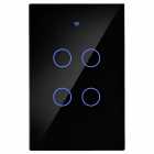 INTERRUPTOR SMART MOES ZIGBEE ZS-SF-US4-GY-MS BLK 4 TECLAS BLACK