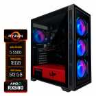 PC Gamer Montado Ironwolf Ryzen 5 5500, Radeon XFX RX580 8GB, 16GB RAM DDR4, SSD 512GB, 4x Fans RGB, Optmus Vidro Temperado