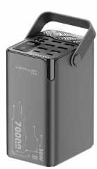 CARREGADOR PORT. KONFULON A66Q 70000MAH PD 30W BLK BLACK POWER BANK
