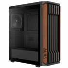 GABINETE GAMDIAS AURA GC11 WOOD MICRO-TOW ARGB BLK BLACK 4FAN