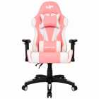 Cadeira Gamer UP Gamer LT Series PKWT01, PU Algod�o Base em Nylon Reclin�vel At� 100kg, Rosa e Branco