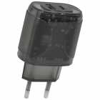 CARREGADOR SATE A-CC1203 ADAPTER USB+USB-C 12W TRA TRANSPARENTE BLACK
