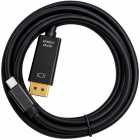 CABO DISPLAYPORT P/ USB-C 1.8M 4K MICROFINS PRETO