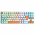 TECLADO AULA F87 PRO RGB MECA.WIRELESS C/CABO 80% GRAY.WOOD.ING DARK.BLUE BK CI