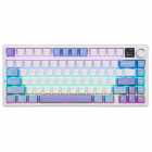 TECLADO MEC. AULA F75 MAX RGB WIRELESS C/CABO LIGHTBLUE WHITE + PURPLE USA