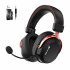 Headset Gamer Attack Shark L30 Pro Wireless Tri-Mode 2.4GHz Bluetooth P2 3.5mm Driver 50mm Som Surround 7.1 Microfone Remov�vel Preto e Vermelho