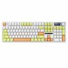 TECLADO AULA MEC. WIND F108 PRO S/FIO LIGHT YELLOW WHITE+BROWN 503503