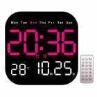 RELOGIO DE PAREDE SATE AC-T6845 PINK LED