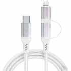 CABO SMARTFY FCC04G USB-C P/ USB-C+LIGHT 1M GRAY 60W