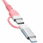 CABO SMARTFY FCC04P USB-C P/ USB-C+LIGHT 1M PINK 60W