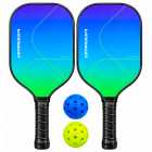 Kit Pickleball Iveinixun PK08053 2 Raquetes 2 Bolas Case Azul e Verde