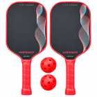 Kit Pickleball Iveinixun PK09882 Carbon 2 Raquetes 2 Bolas Case Vermelho
