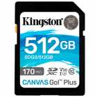 CARTAO SD 512GB KINGSTON CANVAS GO PLUS SDG3/512GB 170MB/S C10 U3 V30