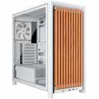 Gabinete Corsair FRAME 4000D WOOD RS Mid Tower Modular E-ATX 4 Fans RS120 PWM Painel Frontal Madeira Vidro Temperado CC-9011341-WW Branco/Oak
