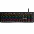 TEC MSI FORCE GK300 RGB USB MECANICO USA PRETO SWICTH BLUE
