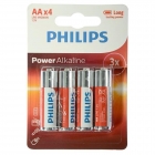 PILHA AA PHILIPS ALKALINA LR6P4B/97 POWERLIFE 4UND